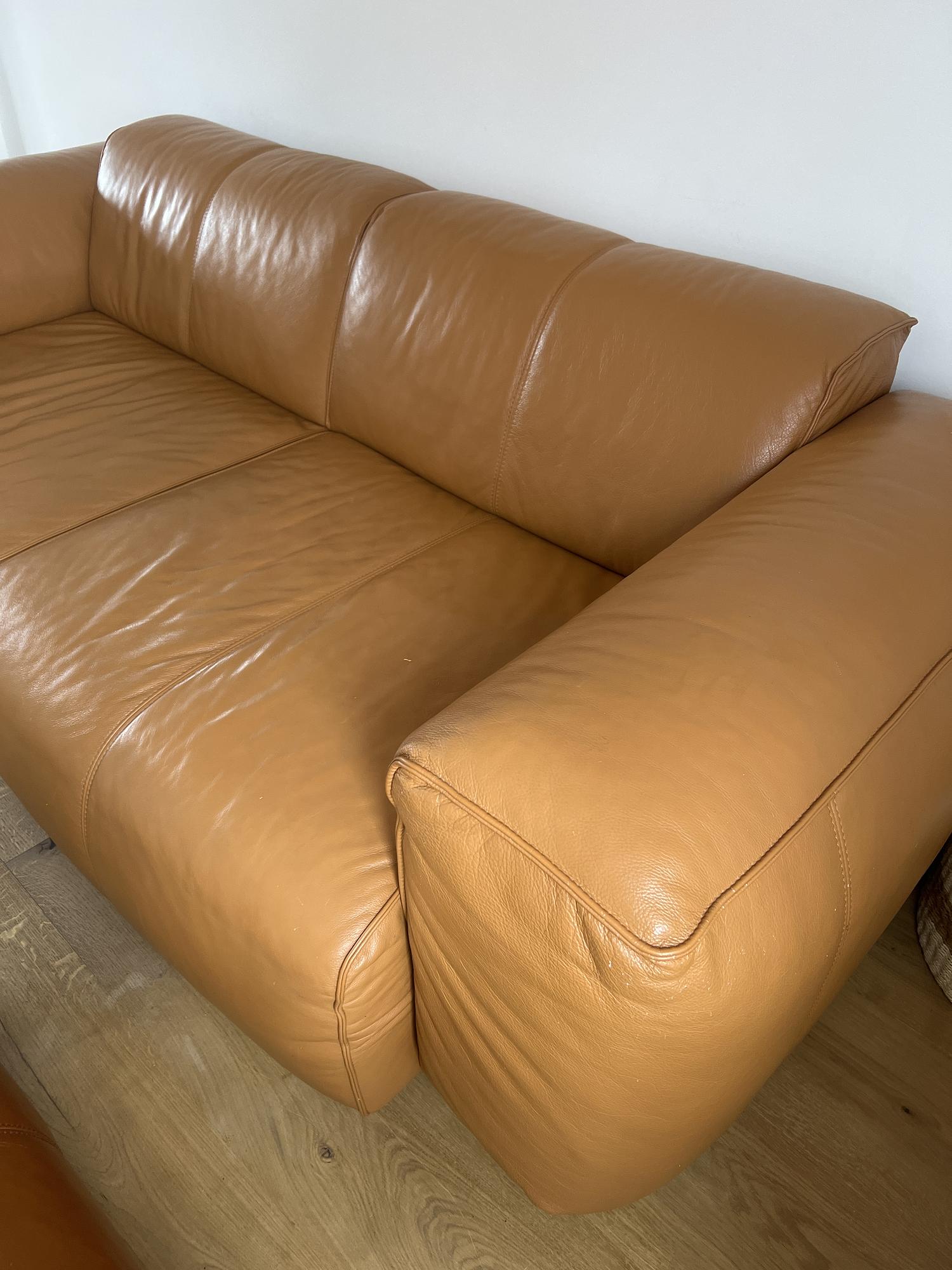 Hudson Sofa Leather Brown 2