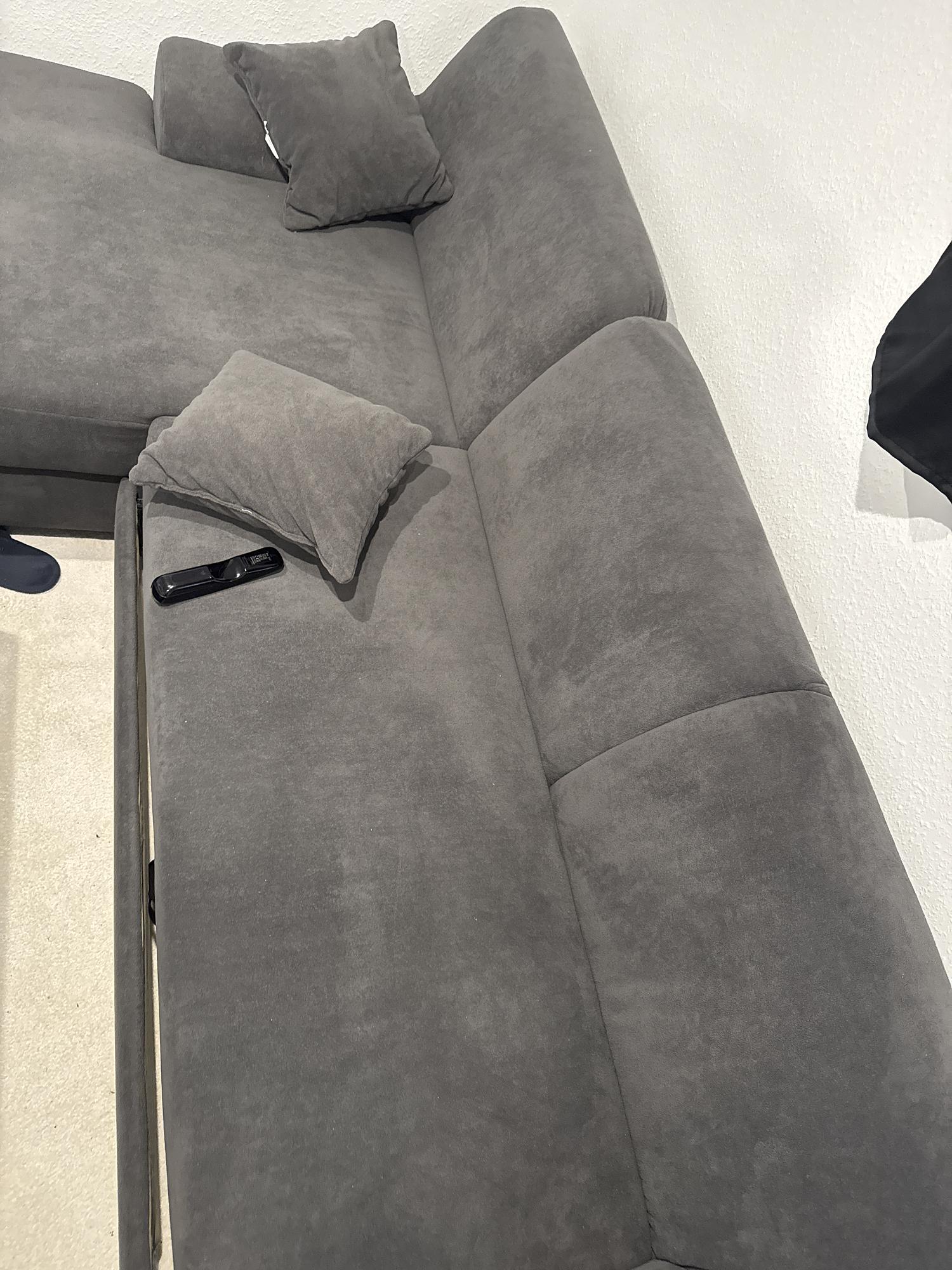 Ecksofa mit Schlaffunktion Grau 6