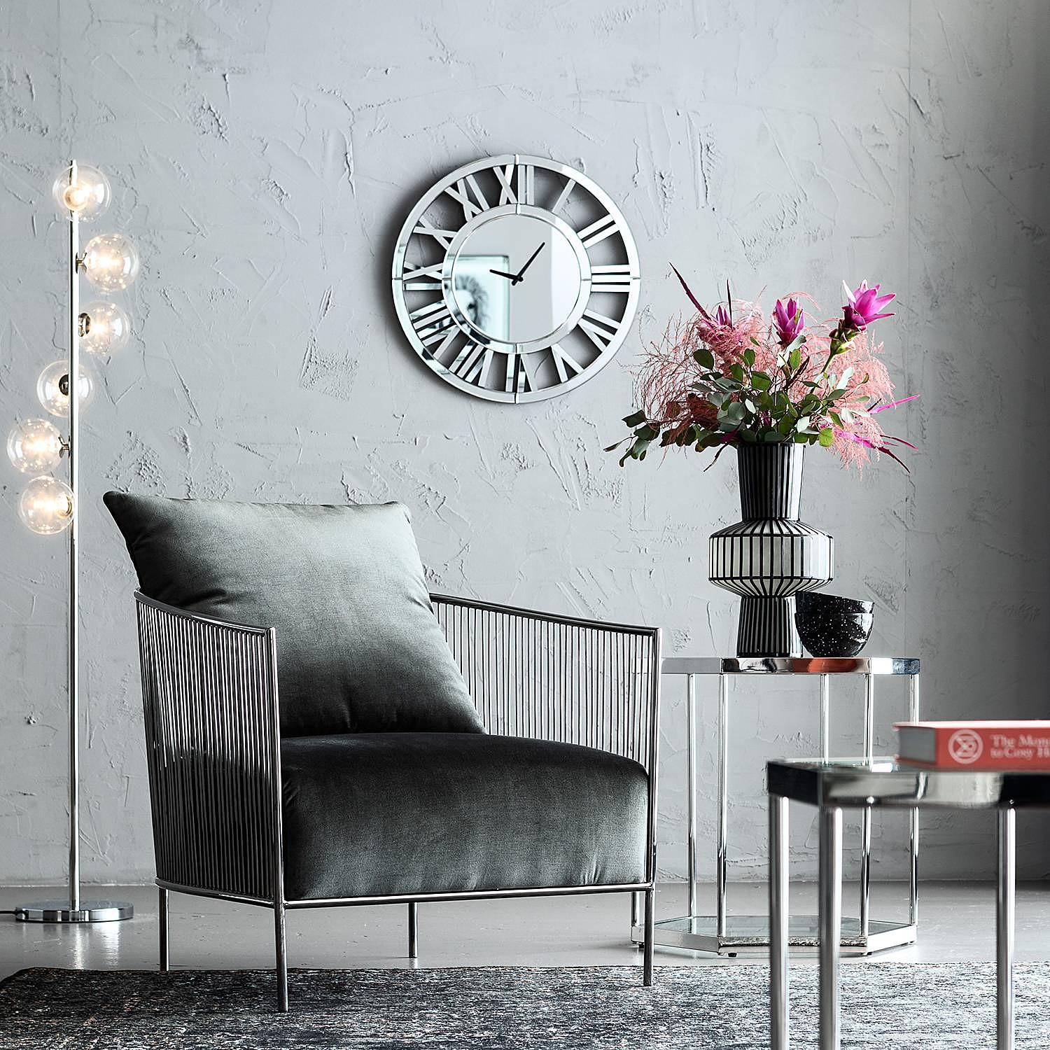 6-Flammig Stehleuchte Scala Balls Stahl Glas Silber 3