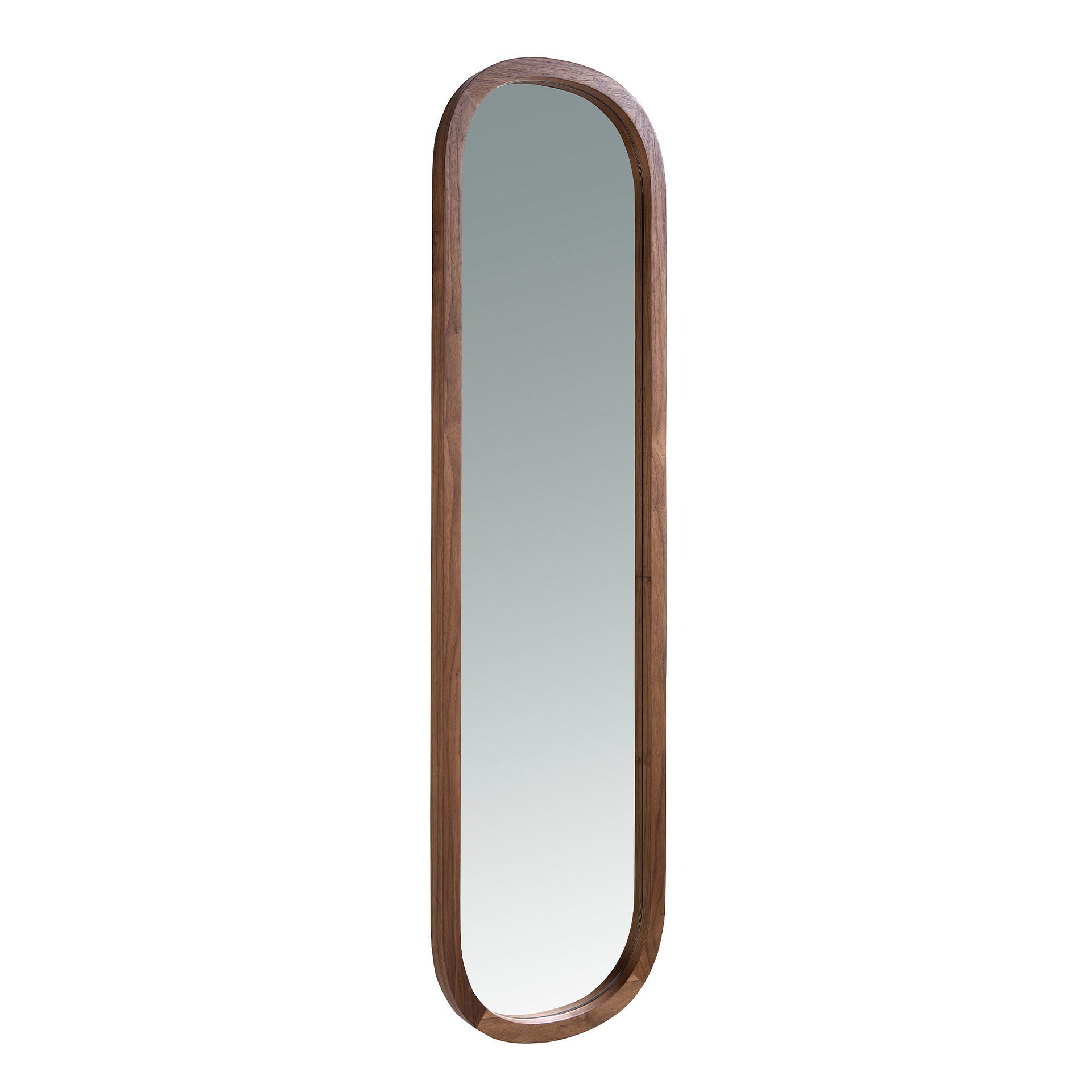 Oval mirror walnut veneer 0