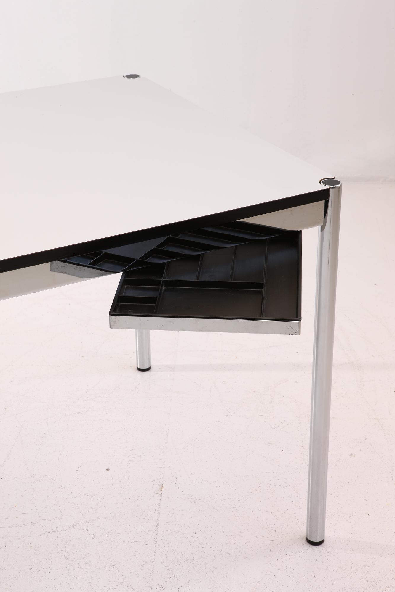 Schreibtisch mit Schiebeschublade Silber 3