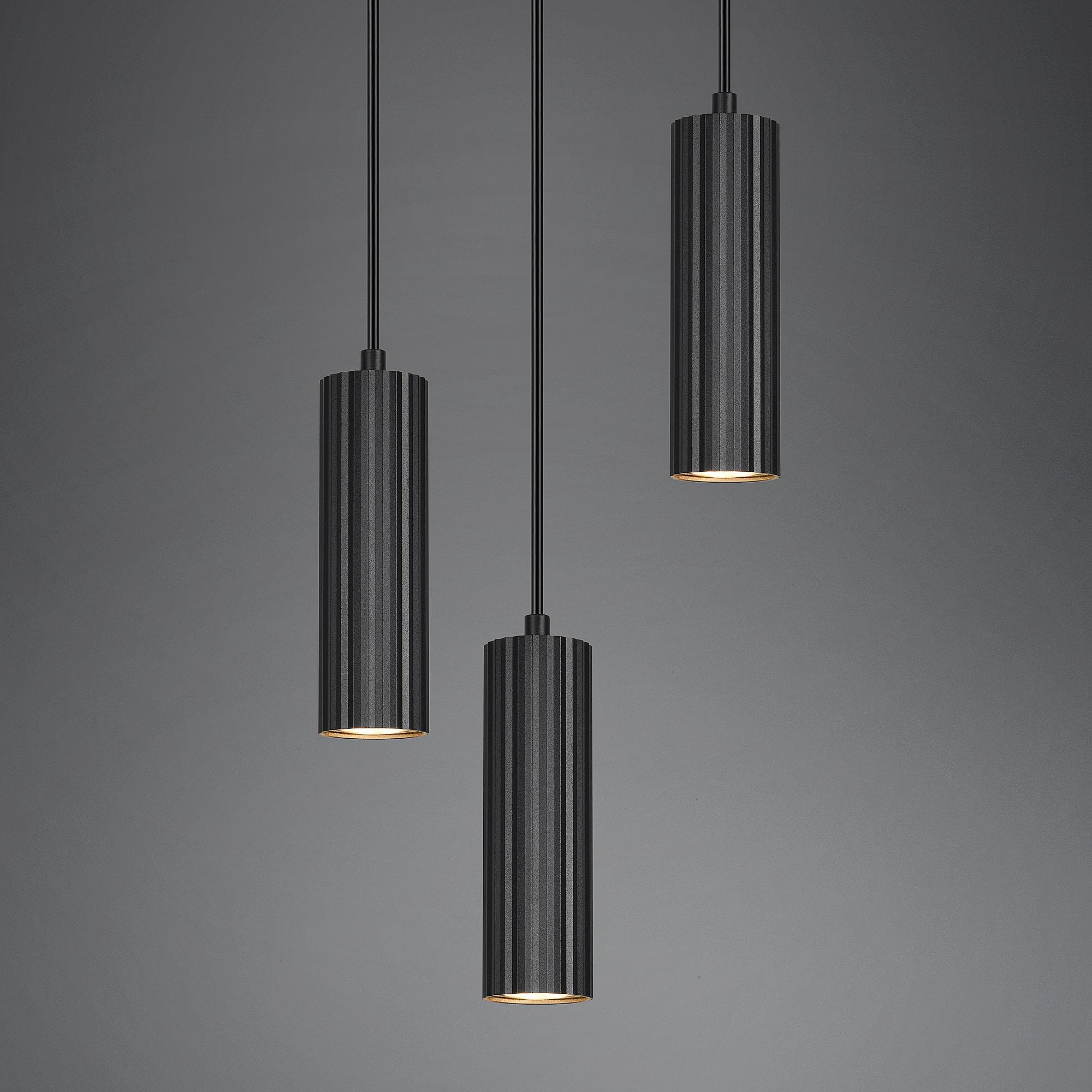 3-light Soka Pendant Light Iron Black 1