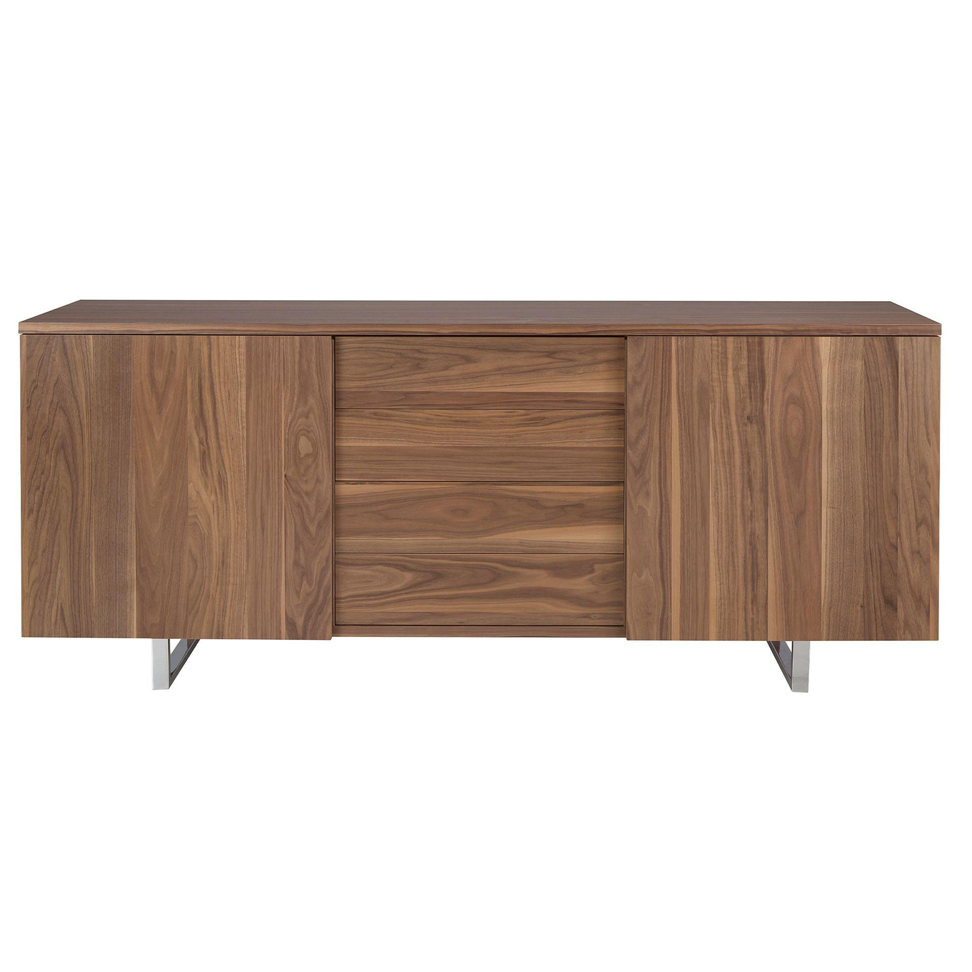 Sideboard Walnussholzfurnier Verchromter Stahl 5