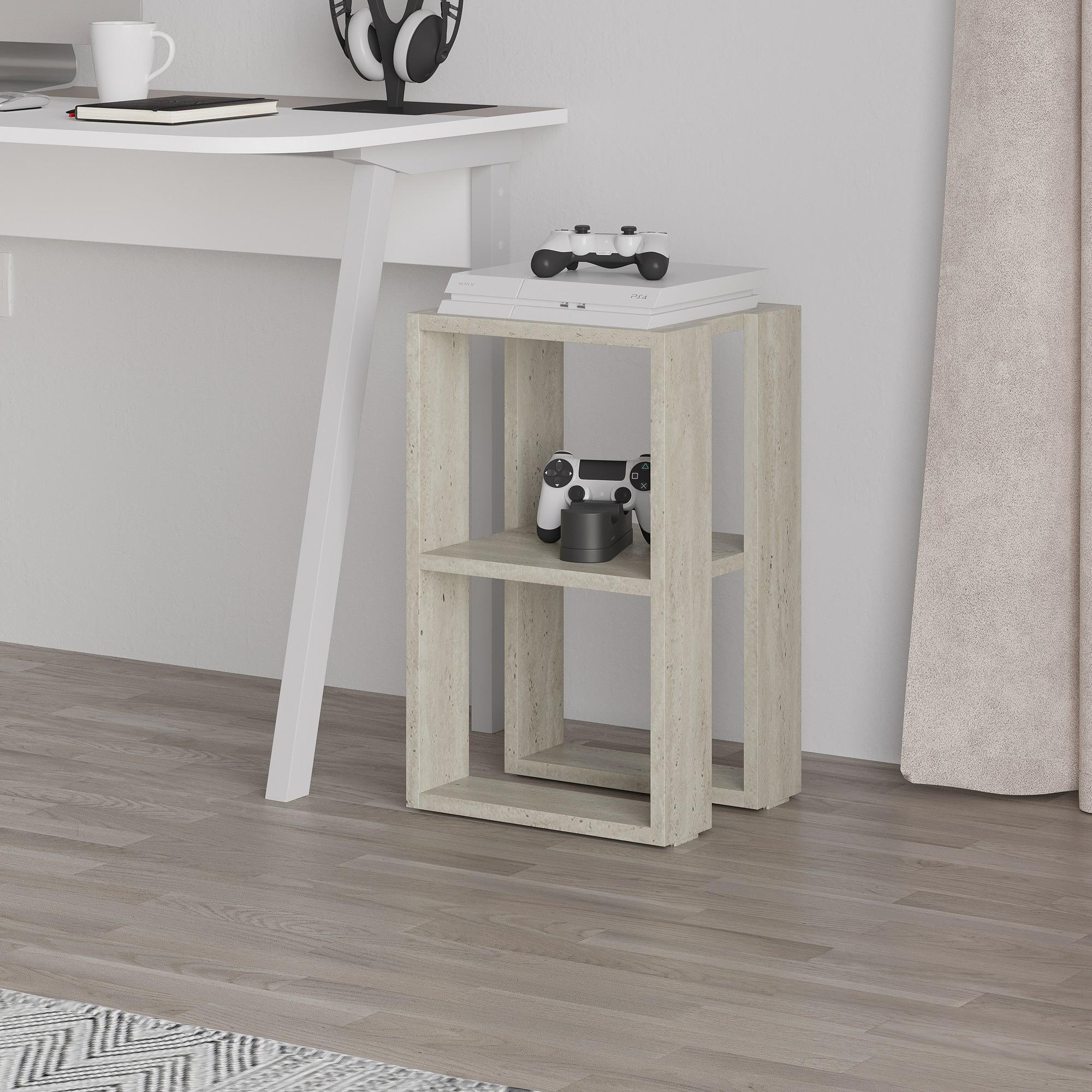 Lonie Nachttisch Holz Travertine 1