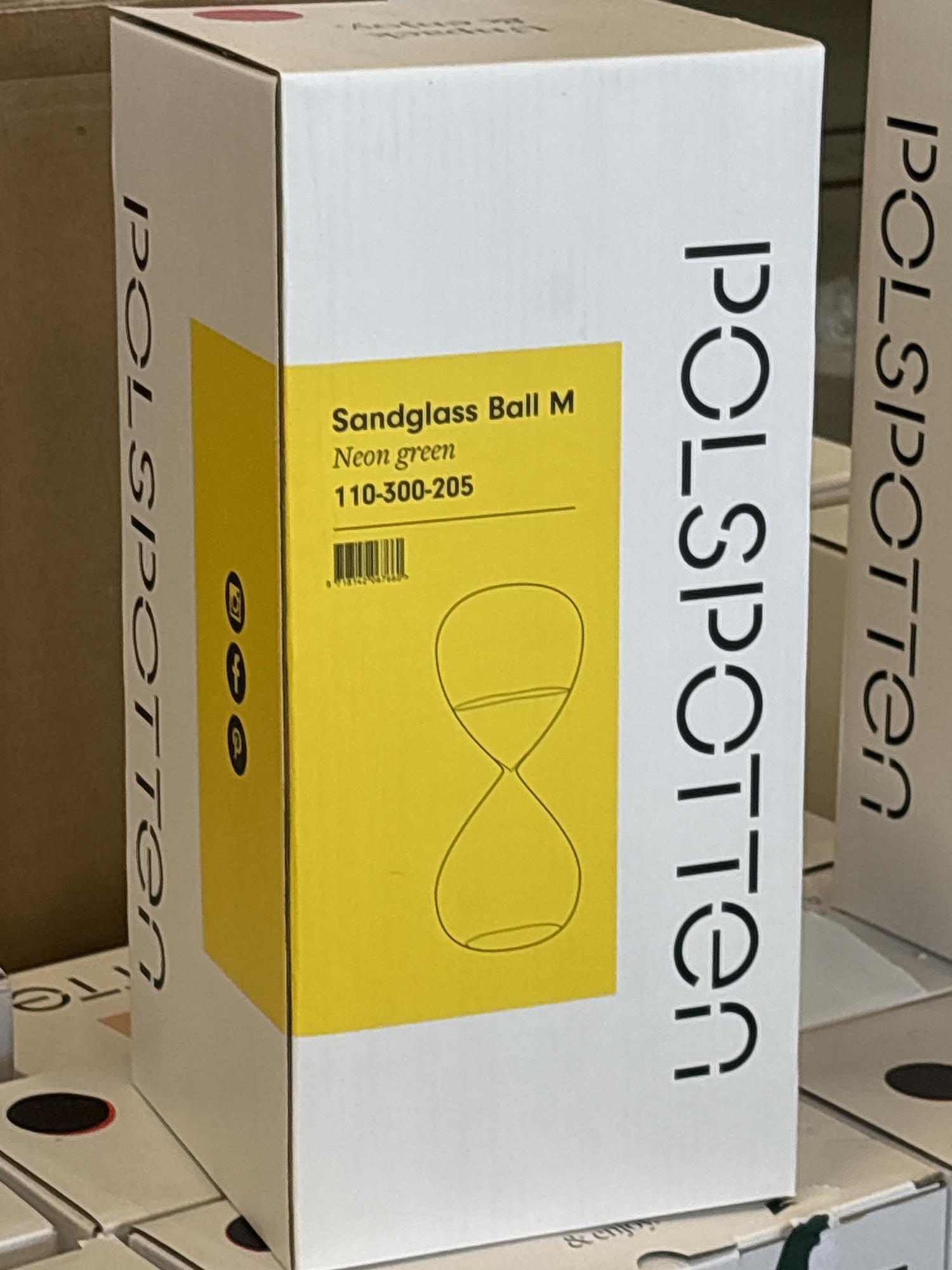 Sanduhr Ball Glas Transparent Grün 4