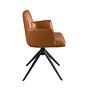Swiveling chair faux leather brown 7