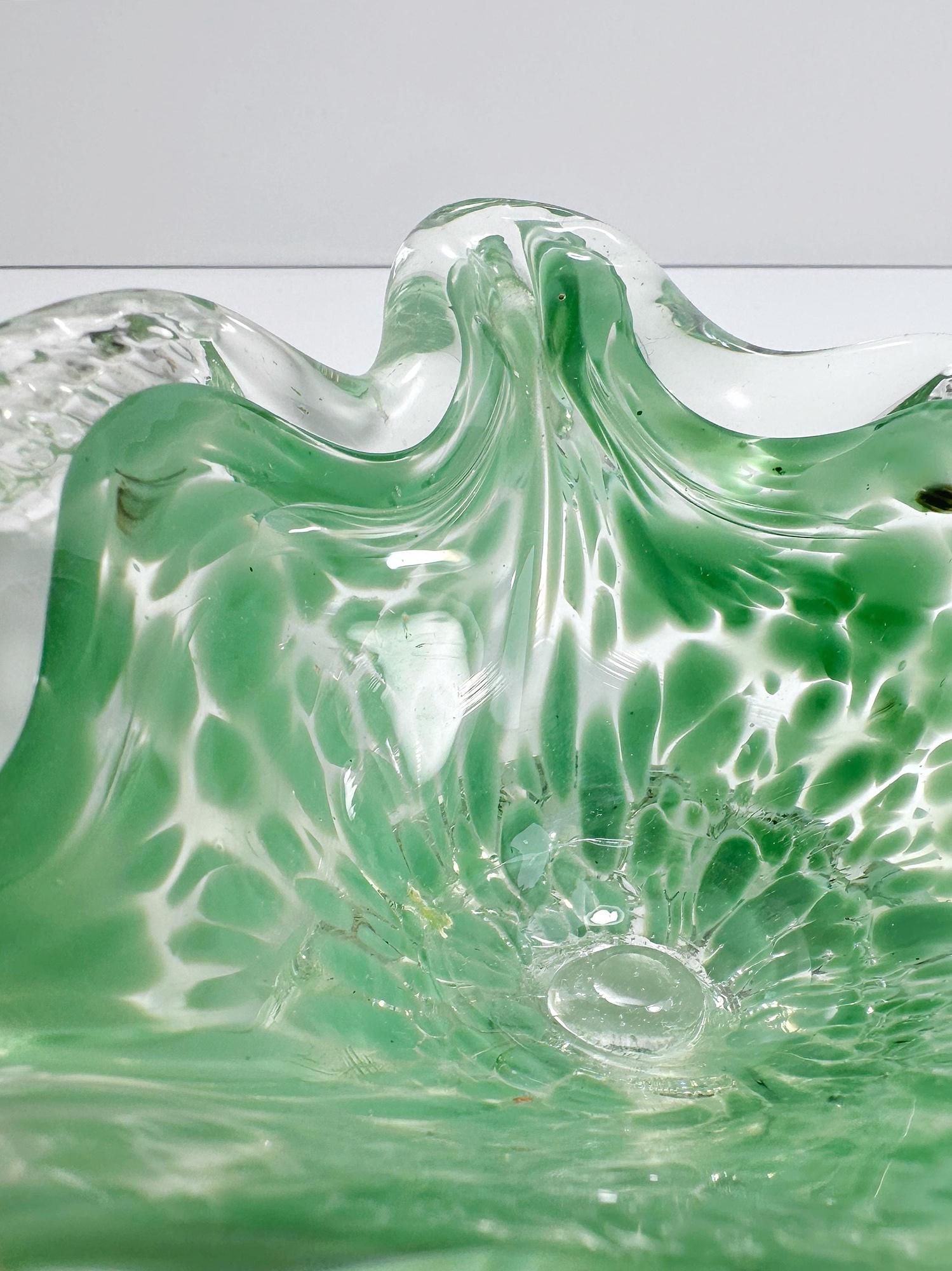 Vintage ashtray Murano glass green 1970s 4