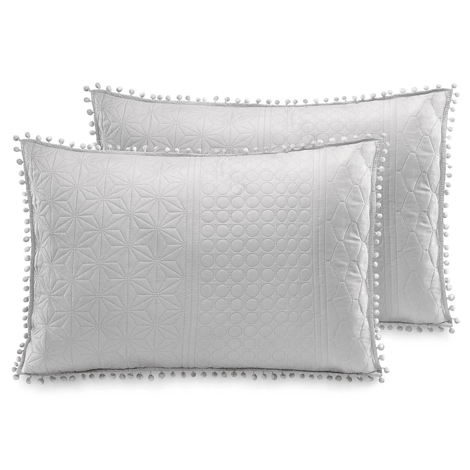 2x Ladore Pillowcase Polyester Light Grey 70 x 50 cm 0