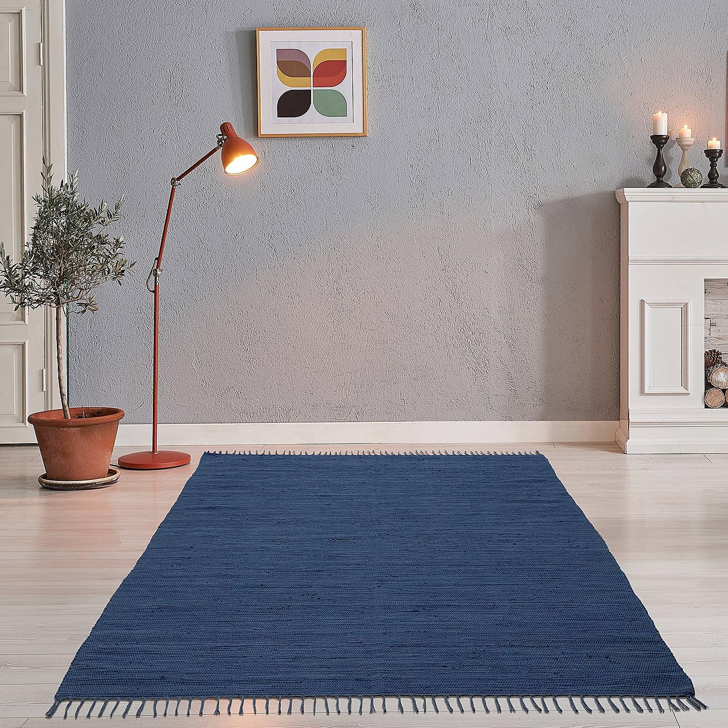 Happy Teppich Baumwolle Blau  2