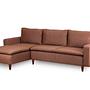 Long corner sofa, light brown 7