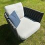 2x Tosca Clubsessel & Beistelltisch Textil Edelstahl Grau 2