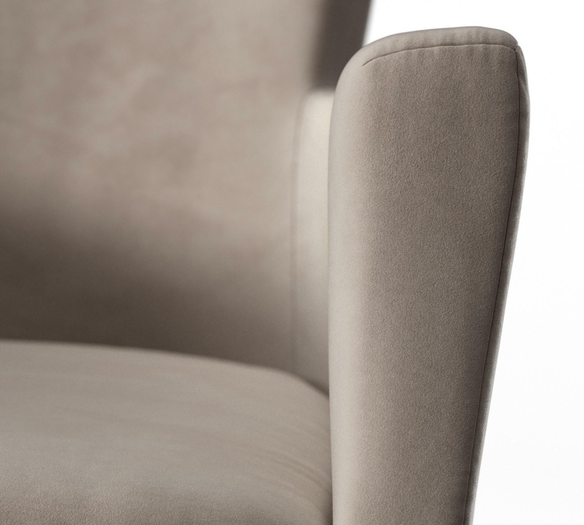 Armlehnstuhl Billie Samt Taupe 3