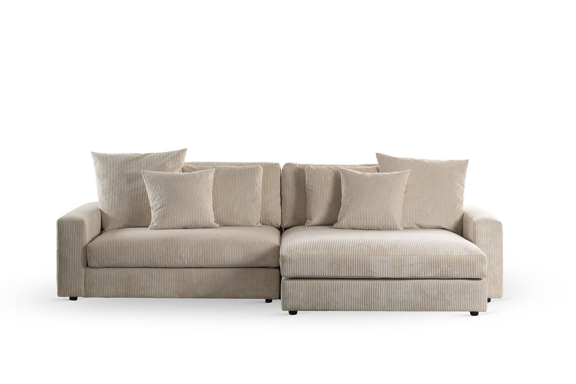Sofa 3-Seater Right Left Beige 3
