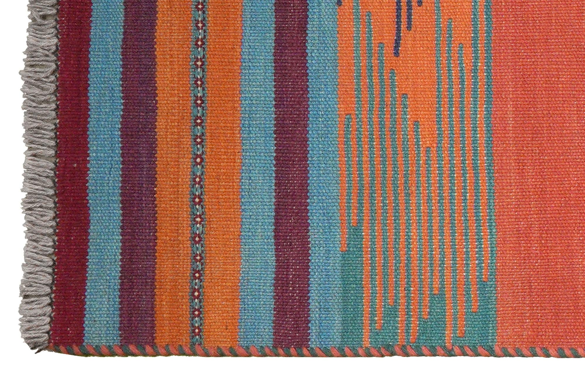 Kilim Gashgai Carpet Orange Blue 1