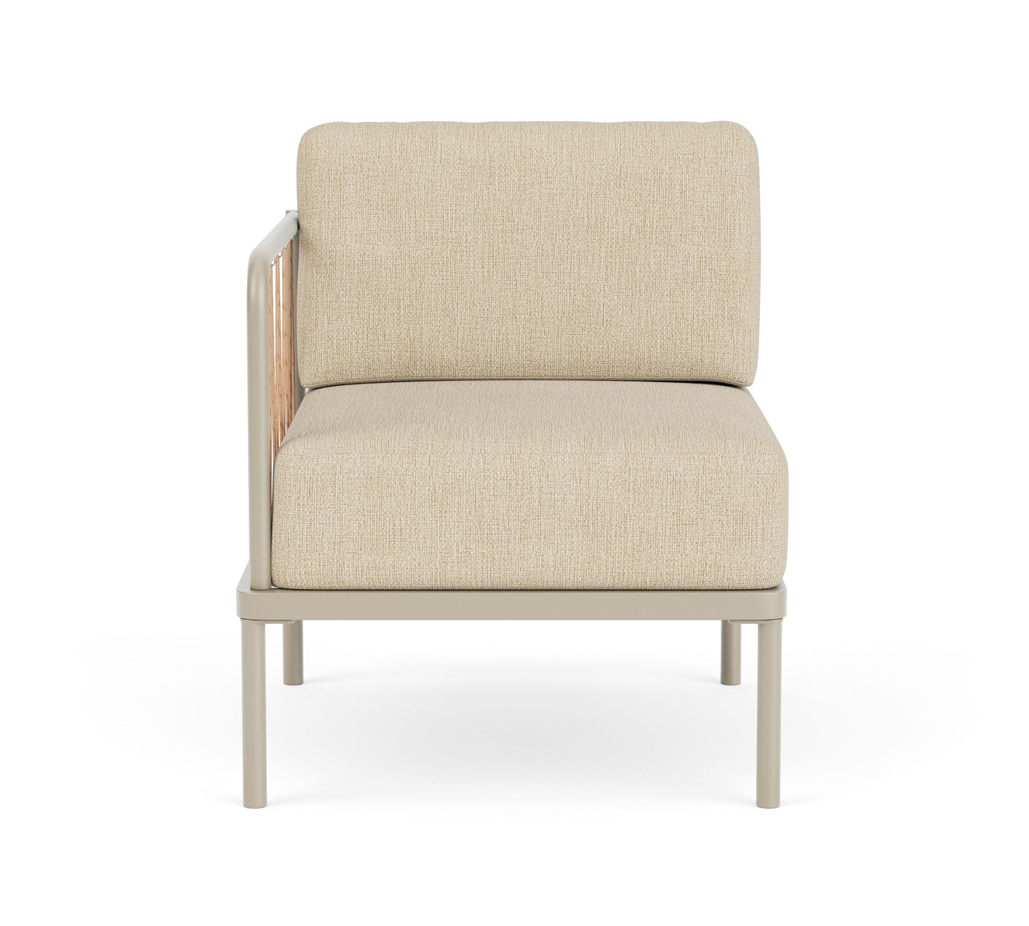 Hadley Outdoor 1-Sitzer Modul Links Marzipan 0