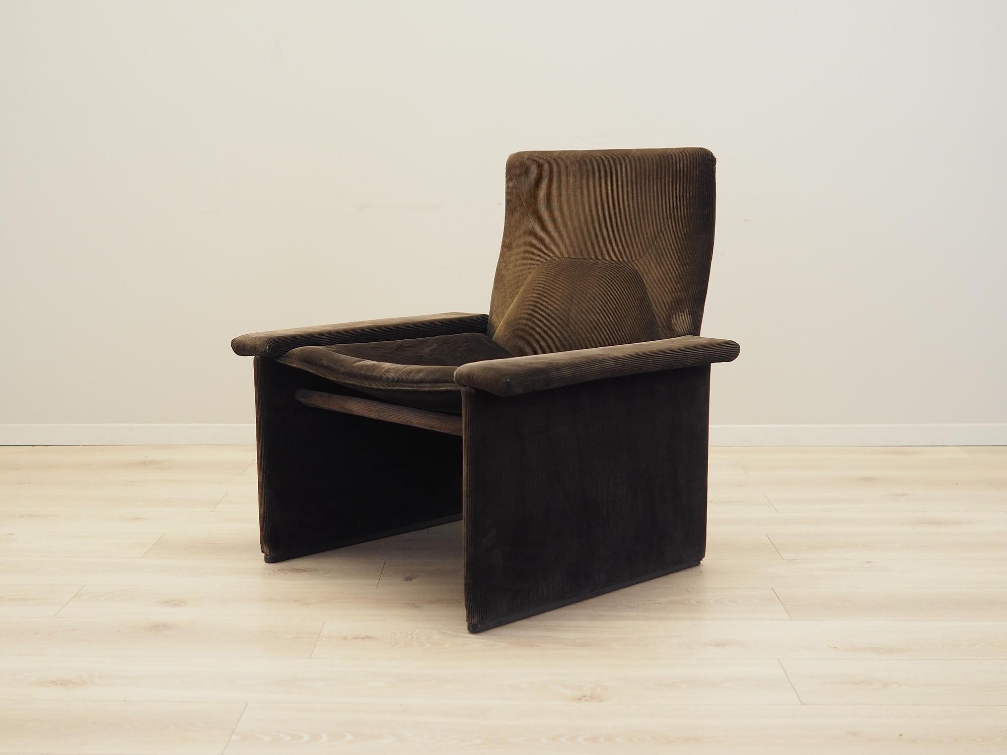 Sessel Cord Braun 1970er Jahre 2