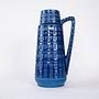 Blaue Keramikvase 1960er Jahre 1