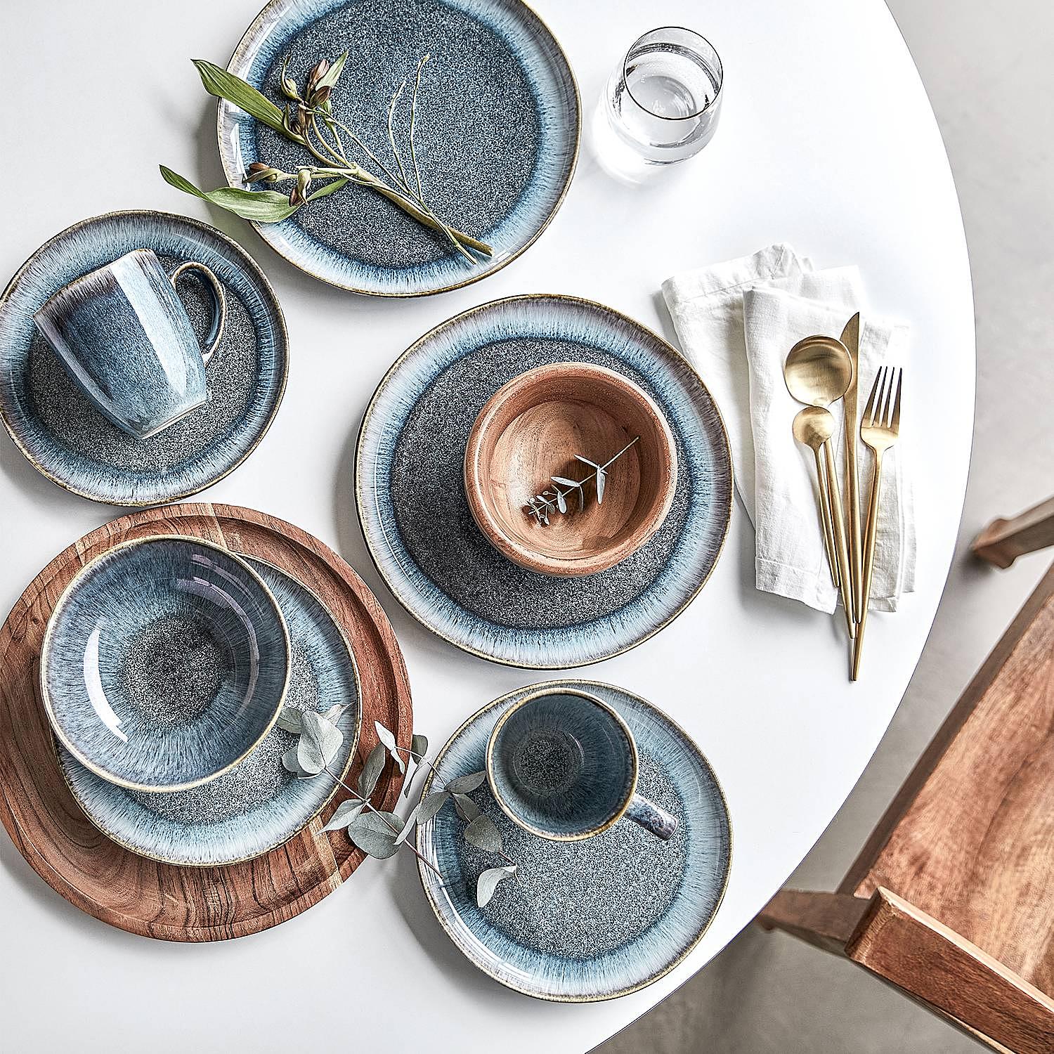 Hilda Geschirr-Set 16-tlg. Steinzeug Blau 3