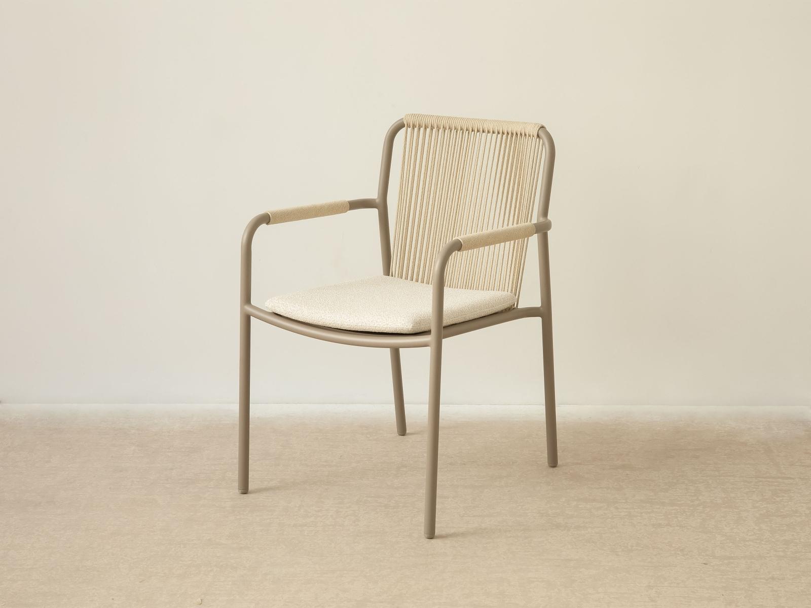 Peralta Outdoor Garden Chair 1-Seater Polyester Cream 57x62x83 cm 2