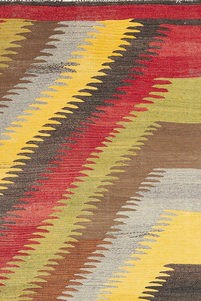 Vintage Kilim Teppich Wolle Mehrfarbig 1