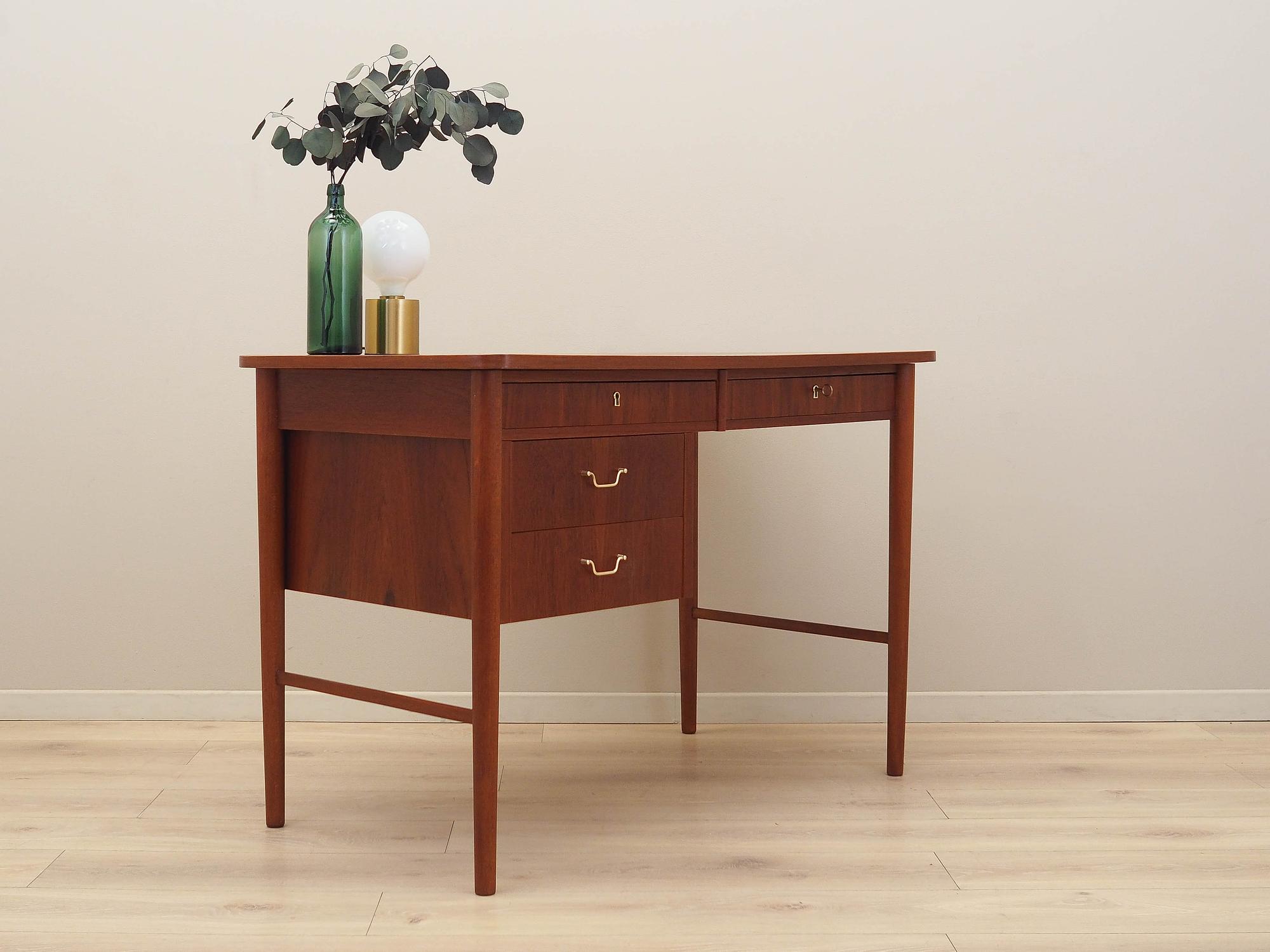 Teak-Schreibtisch Braun 1960er Jahre 4