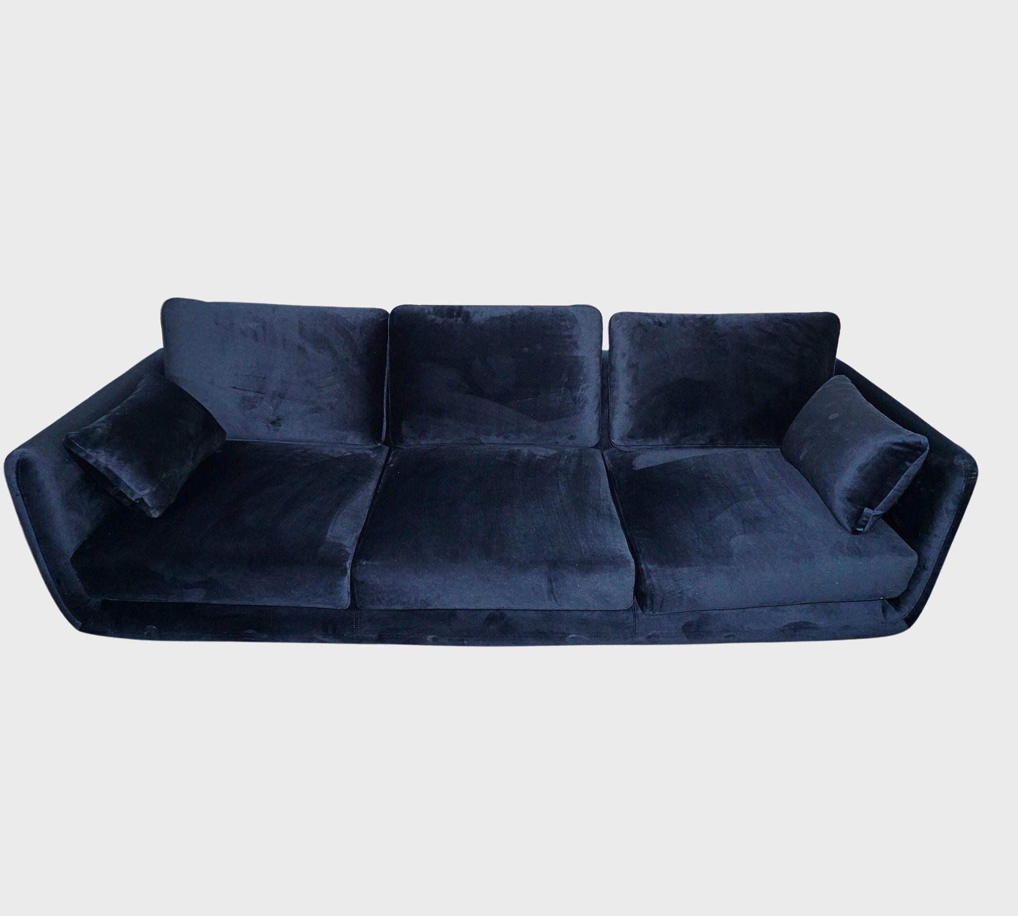 Sigrid Sofa 3-Sitzer Velour Lux Navy 6