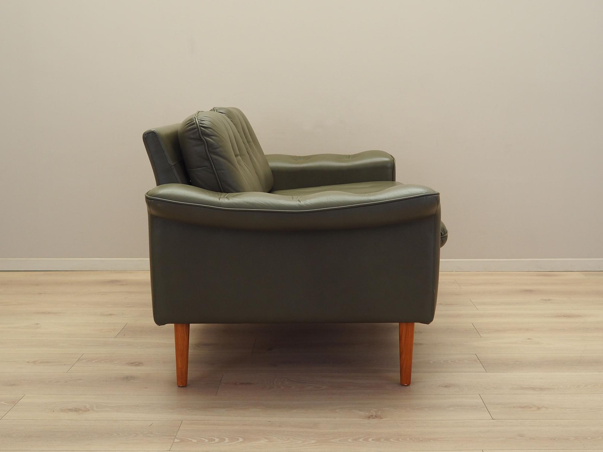 Sofa Leder Grün 1970er Jahre 7