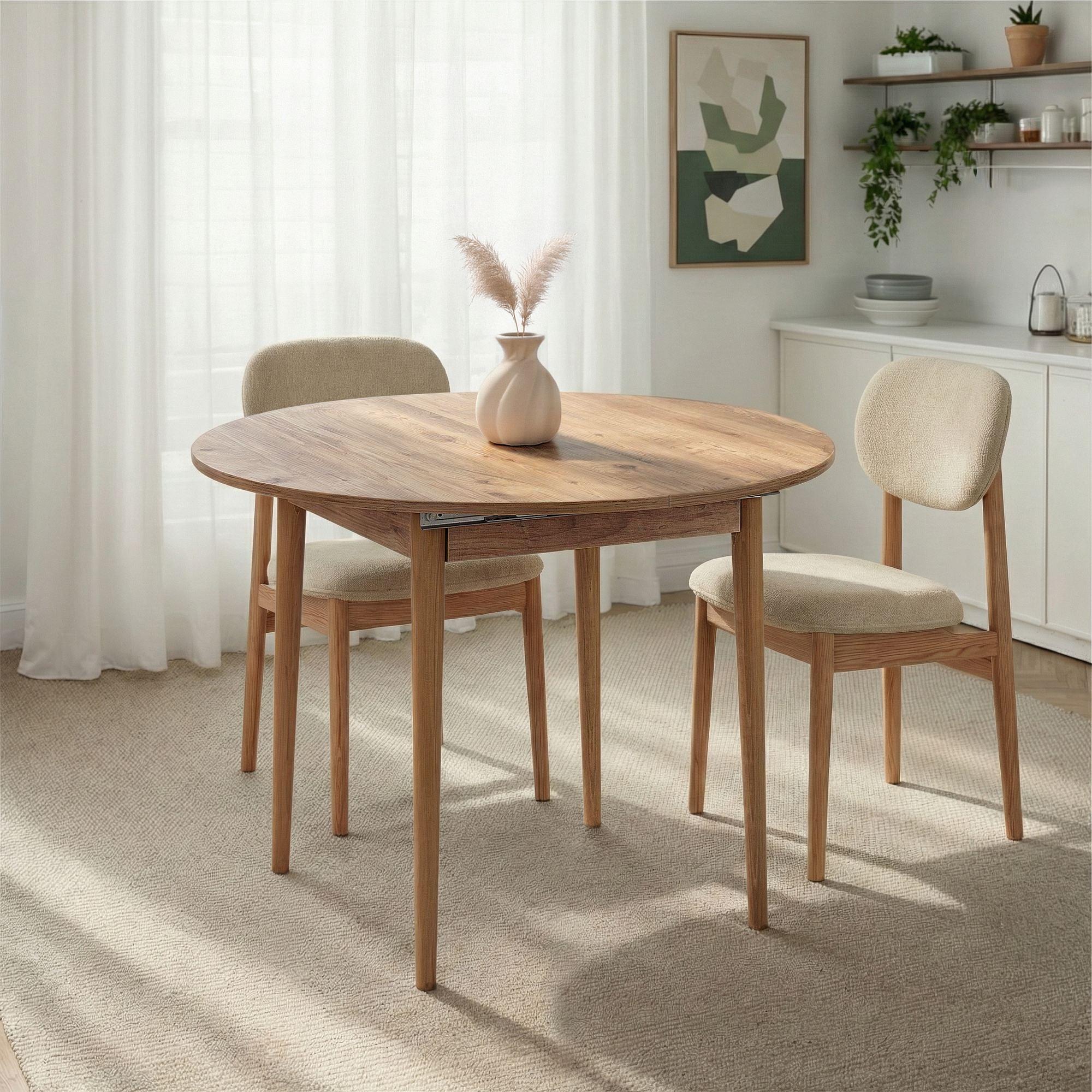 Viona Tisch Ausziehbar Kiefer-Optik Braun Ø 100cm 3