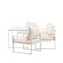 4x Catania Loungeset Stahl Glas Creme 3