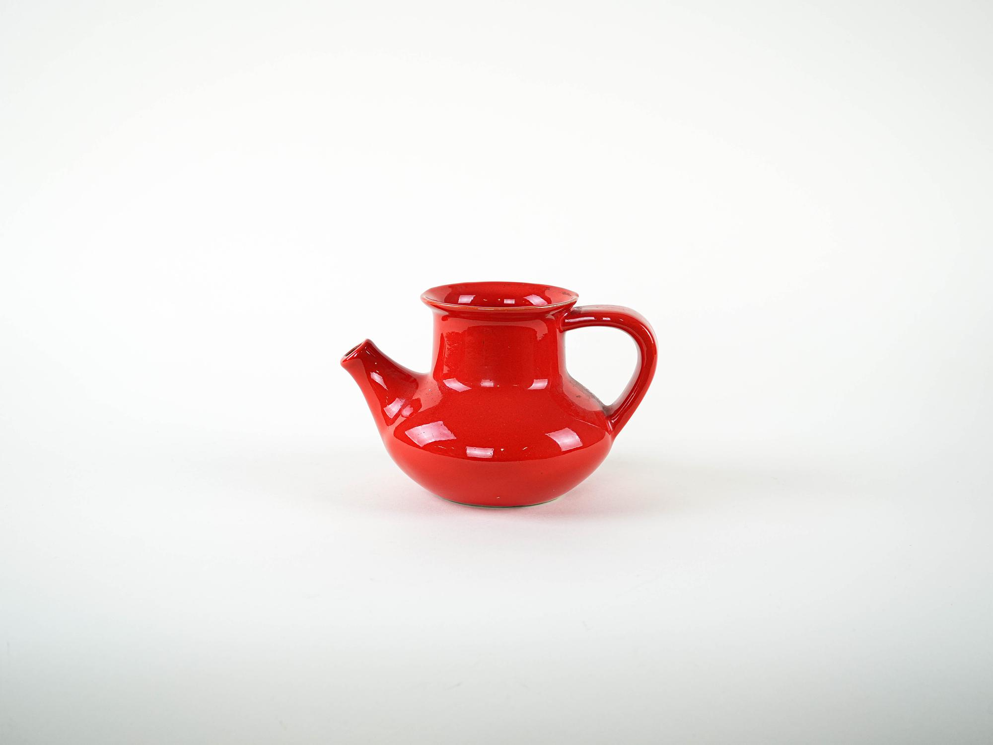 Brocca in ceramica rossa anni '60 2