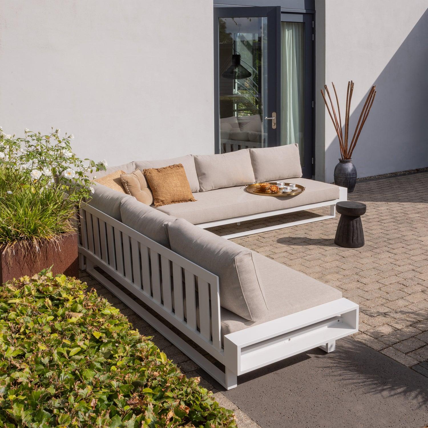 FLint Garten Ecksofa Aluminium Grau 2