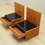 2x Hanging Nightstand Set Wood Brown 1960s 6