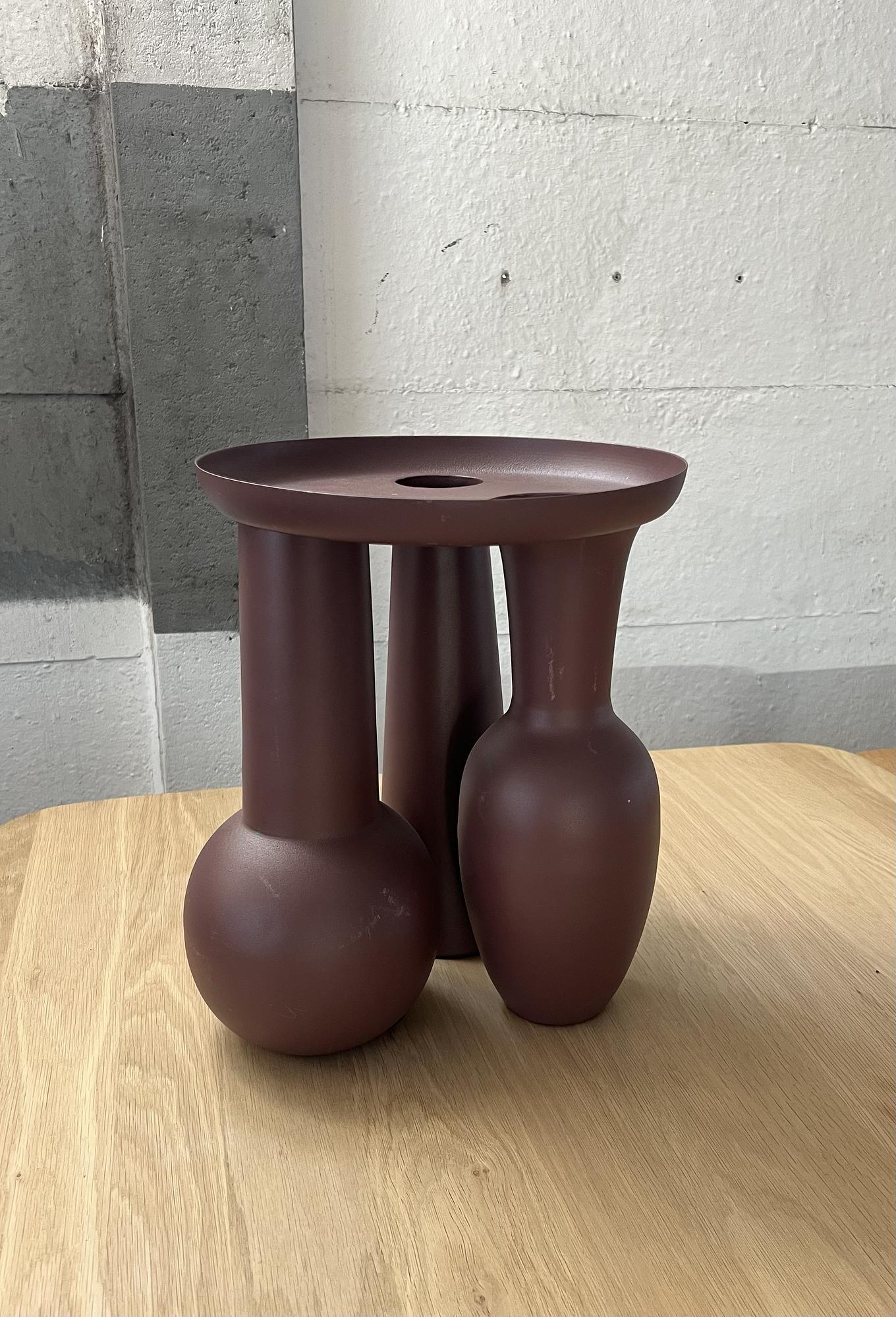 Vase with Plate Polspotten Brown 1