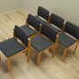 6x Vintage Chair Wood Textile Grey 1980s 3