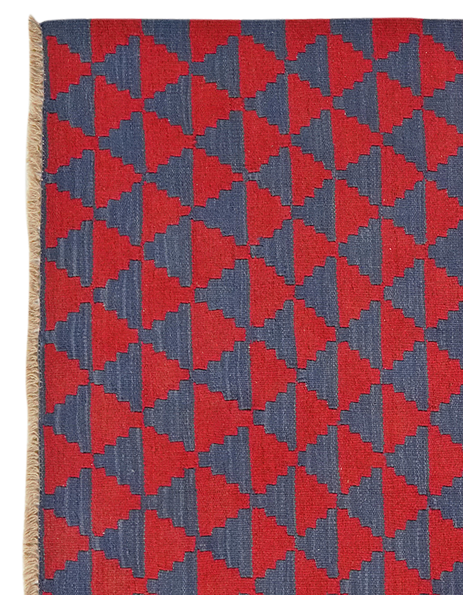 Kilim Gashgai Teppich Rot Blau 1