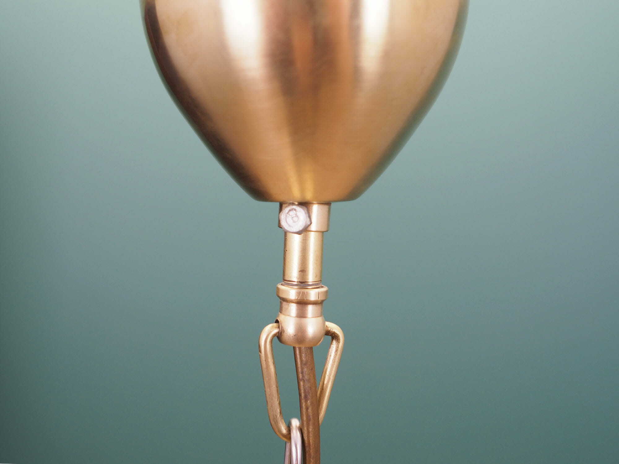 Vintage Pendant Lamp Glass Metal Gold 1960s 6