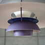 Vintage Pendant Lamp Metal Purple 1970s 8