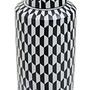 Marlo Large Geometric Patterned Ceramic Jar Black White 1