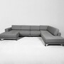 Tyme Sofa Landscape with Chaise Lounge Fine Fabric Slate Grey 0
