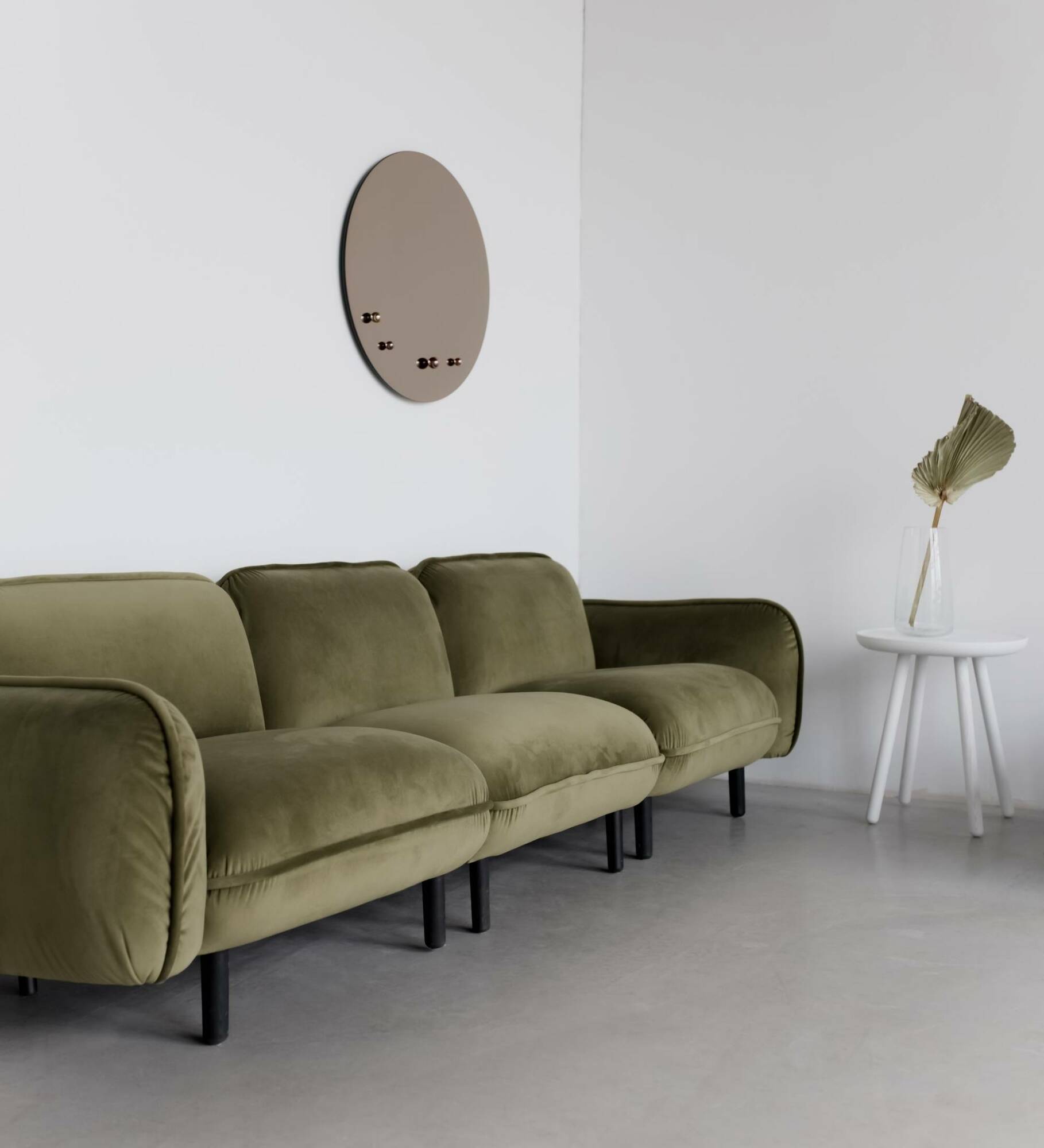 Spiegel mit Haken Rund Bronze 70cm 2