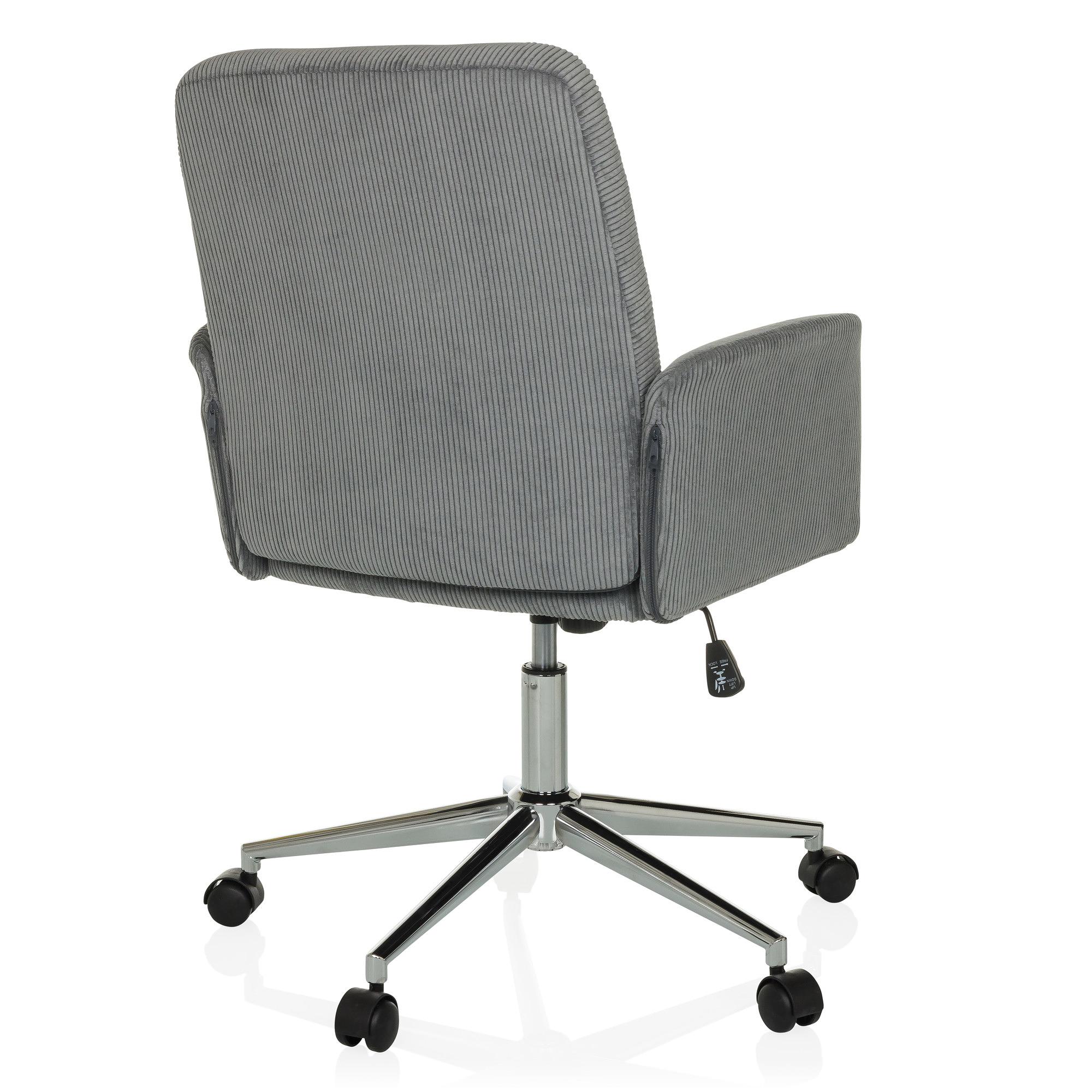 SOLAO CORD Bürostuhl Drehbar mit Rollen Cord-Optik Grau 6