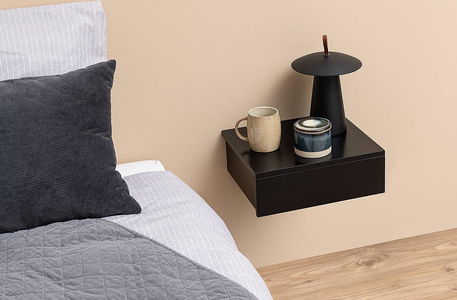 Chartee Hanging Nightstand Black 1