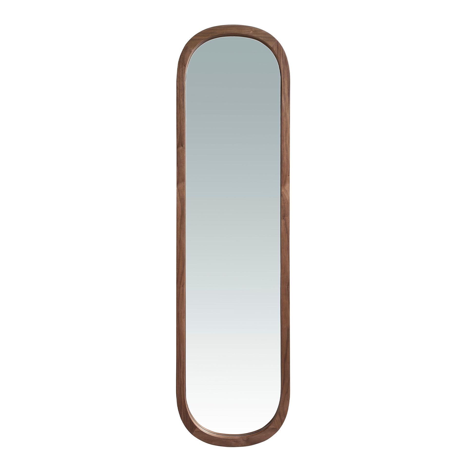 Oval mirror walnut veneer 1
