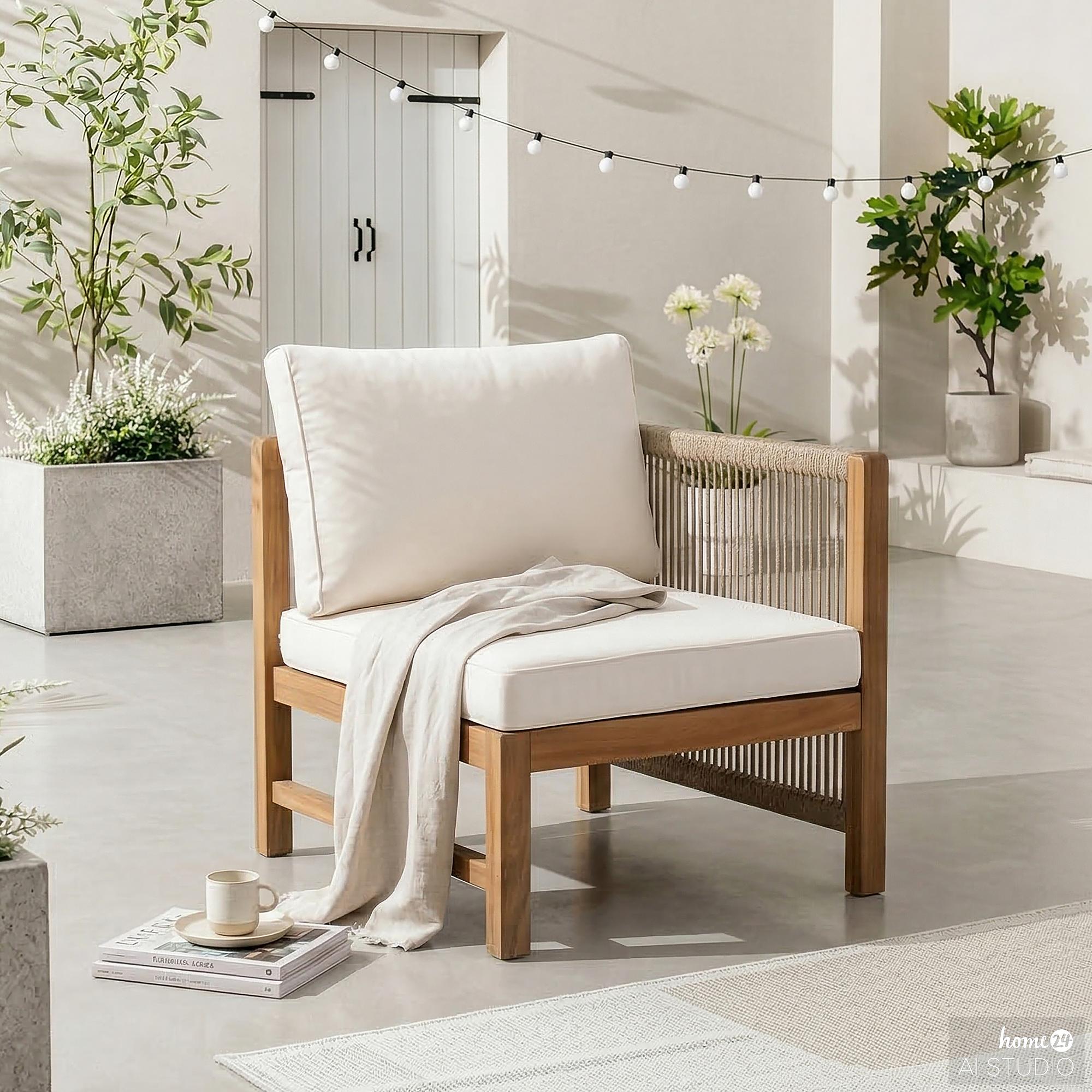 Bayton Corner Lounge Chair Acacia 1