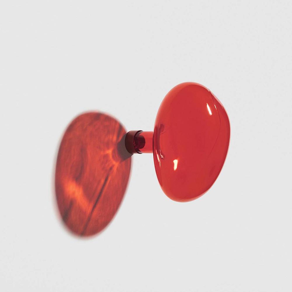Bubble Wandhaken Groß Glas Rot 0