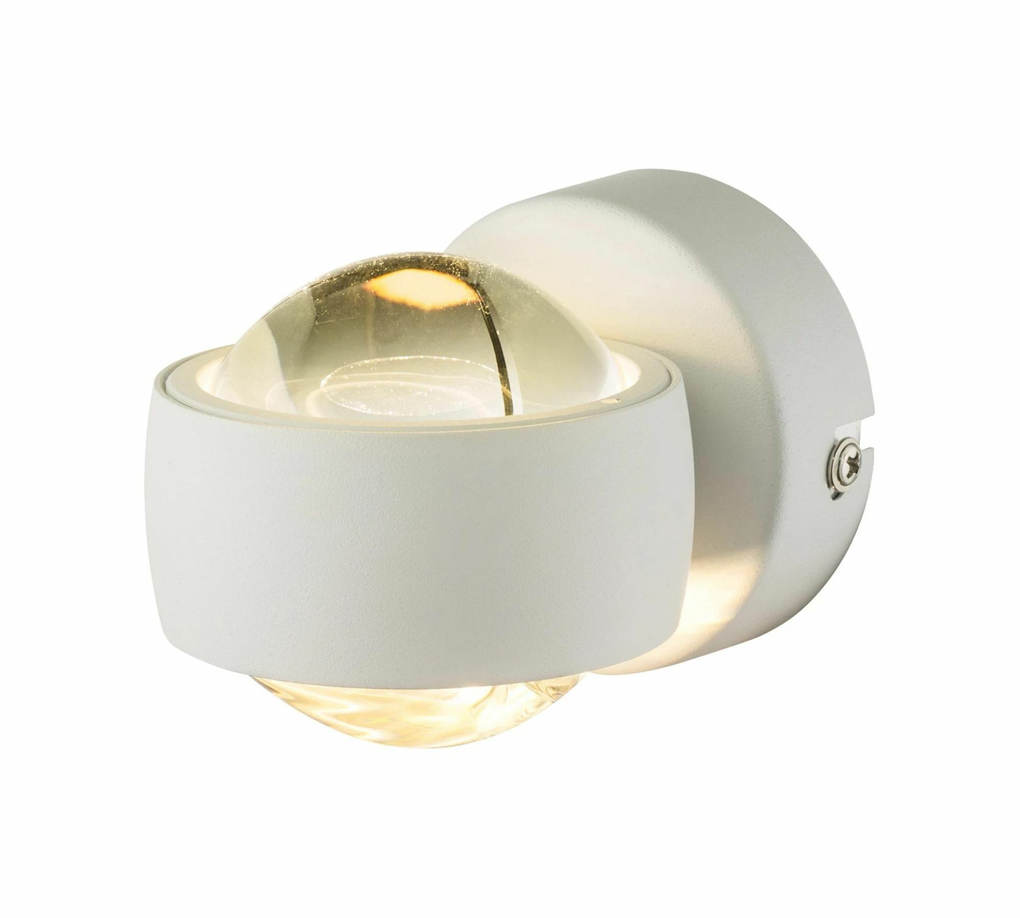 LED Wandleuchte 2-flammig Klarglas Metall Weiß 0