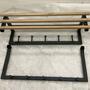 Wandgarderobe Eiche massiv und Metall 4