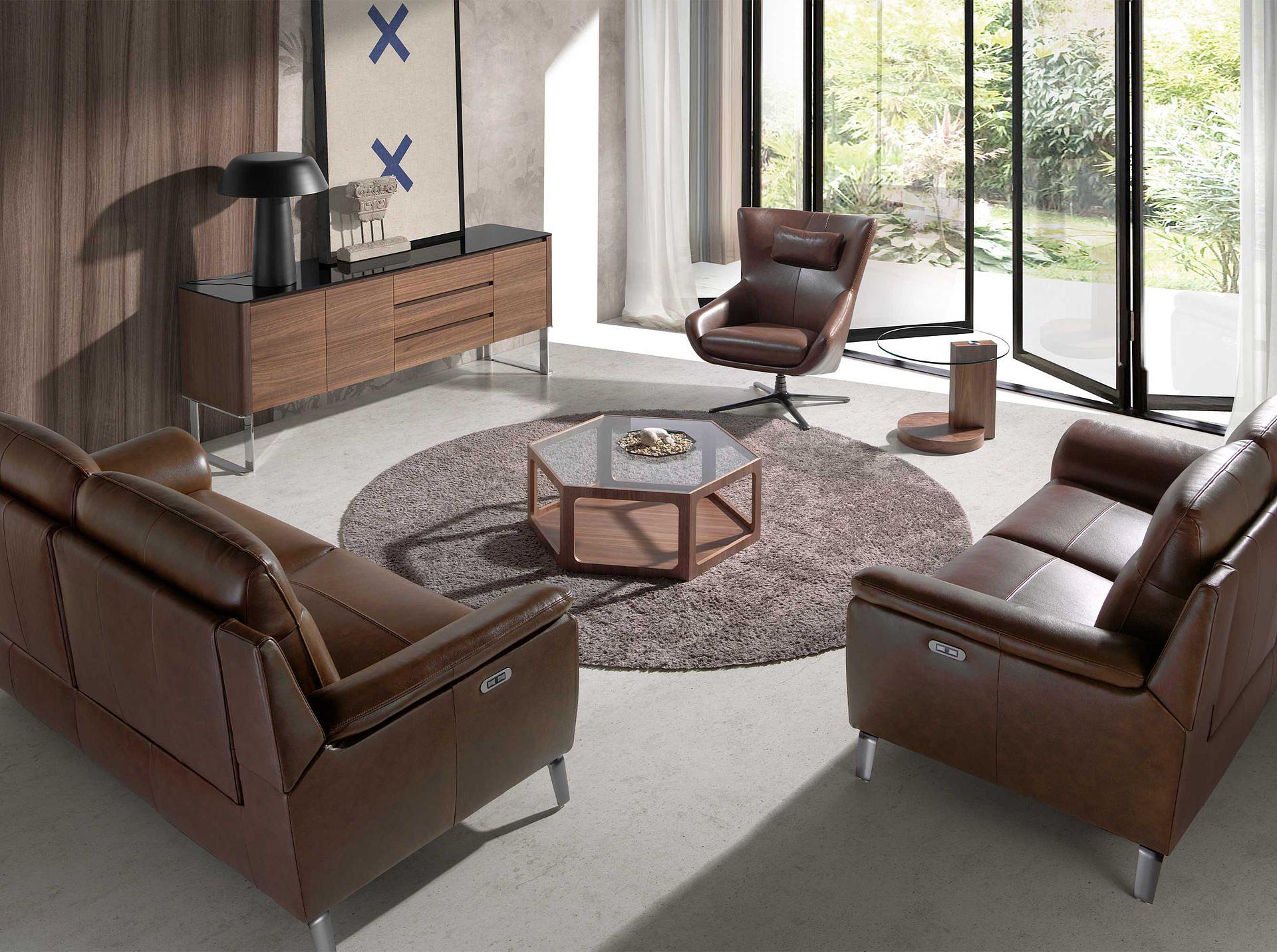 Sideboard impiallacciatura di legno acciaio cromato 2