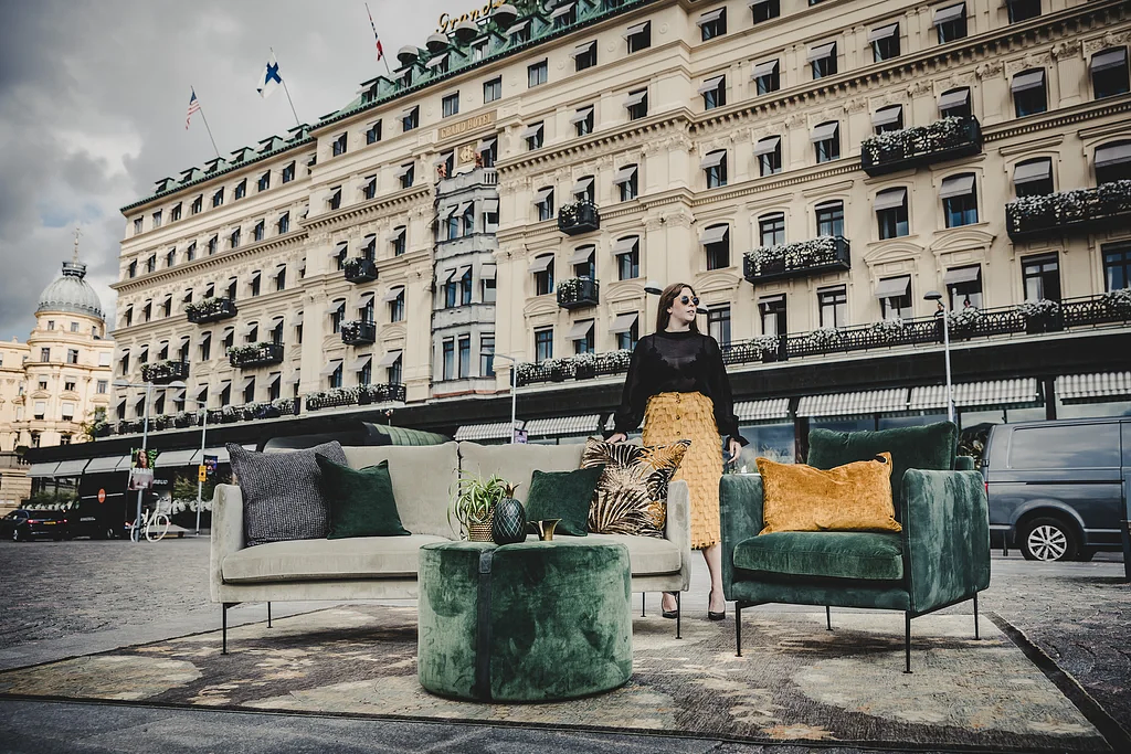 Flamingon Sessel Samt Solemio Dunkelgrün 70 8