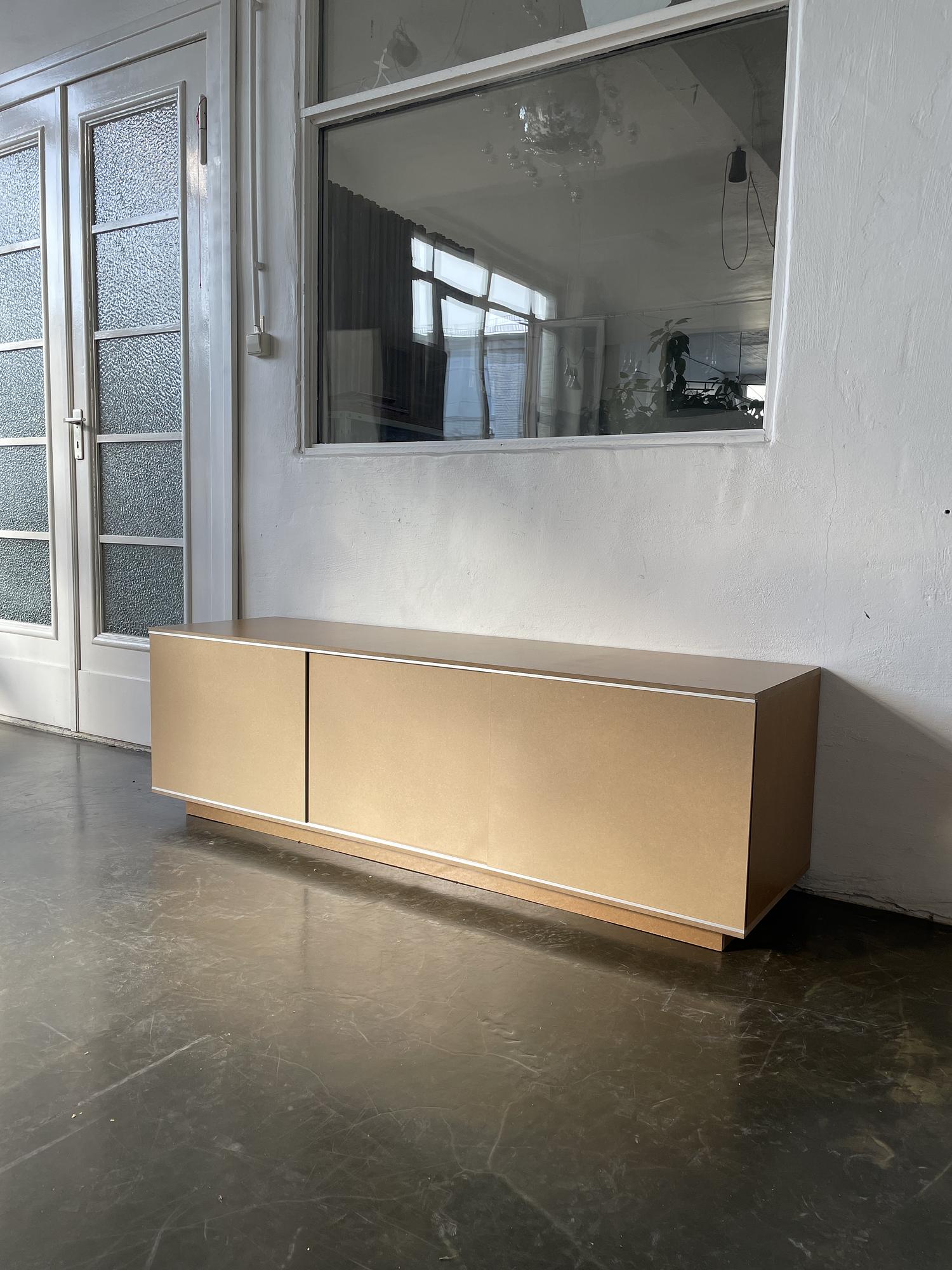 TV Sideboard Holz Aluminum Braun 0